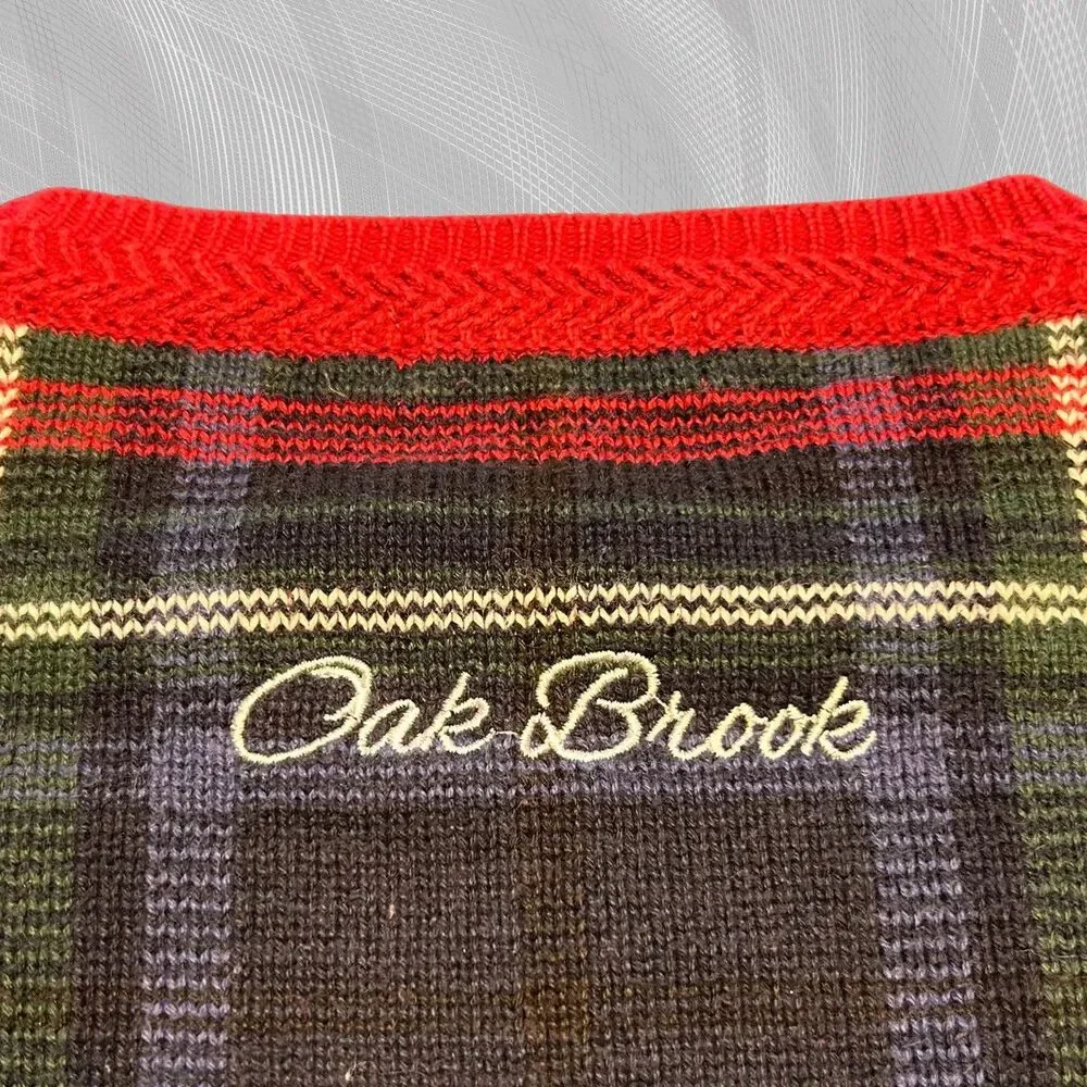 Oak Brook x Carnegie Mellon University Upcycled Tartan Plaid Sweater Size XL